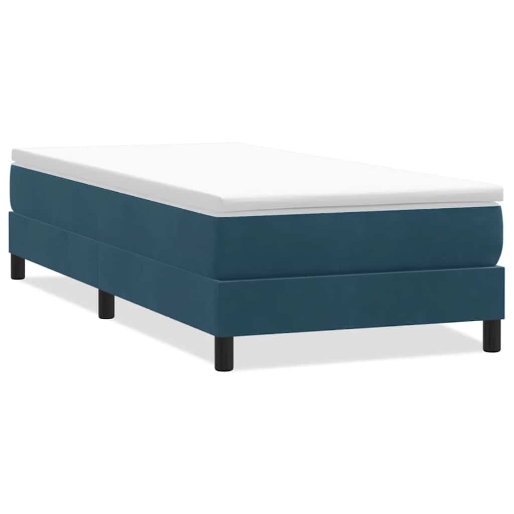 vidaXL Łóżko typu Box Spring bez materaca Ciemnoniebieskie 90x210 cm