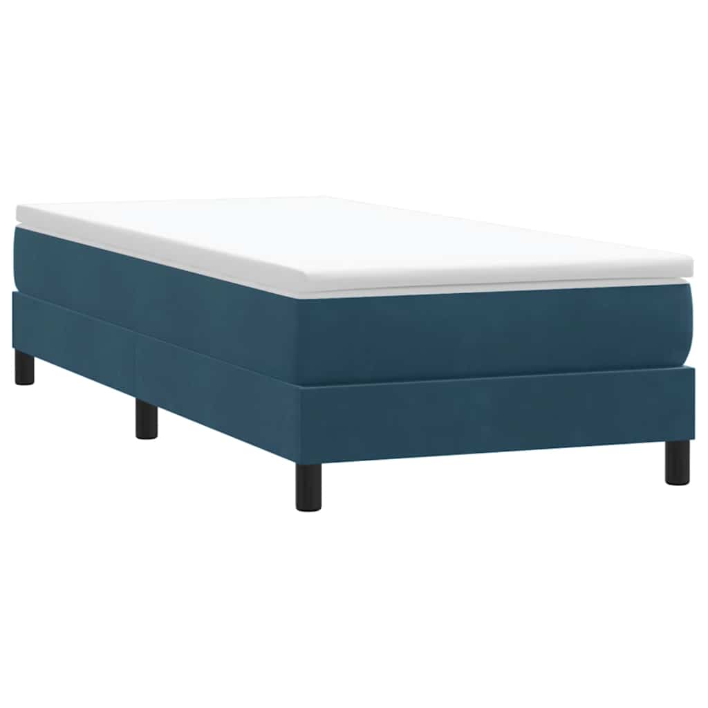 vidaXL Łóżko typu Box Spring bez materaca Ciemnoniebieskie 90x210 cm