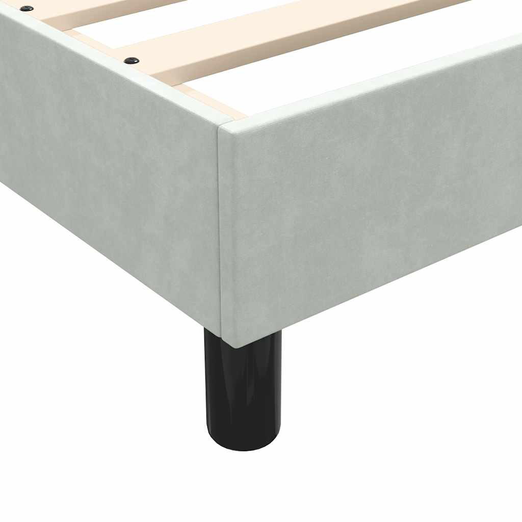 vidaXL Łóżko Box Spring bez materaca Jasnoszary 100x210 cm Aksamit