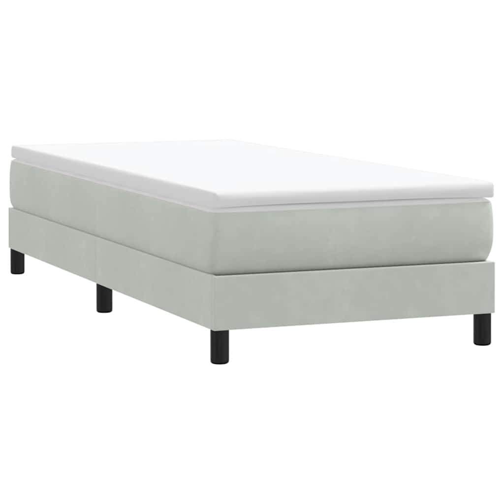 vidaXL Łóżko Box Spring bez materaca Jasnoszary 100x210 cm Aksamit