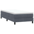 vidaXL Łóżko typu Box Spring bez materaca Ciemnoszary 100x210 cm