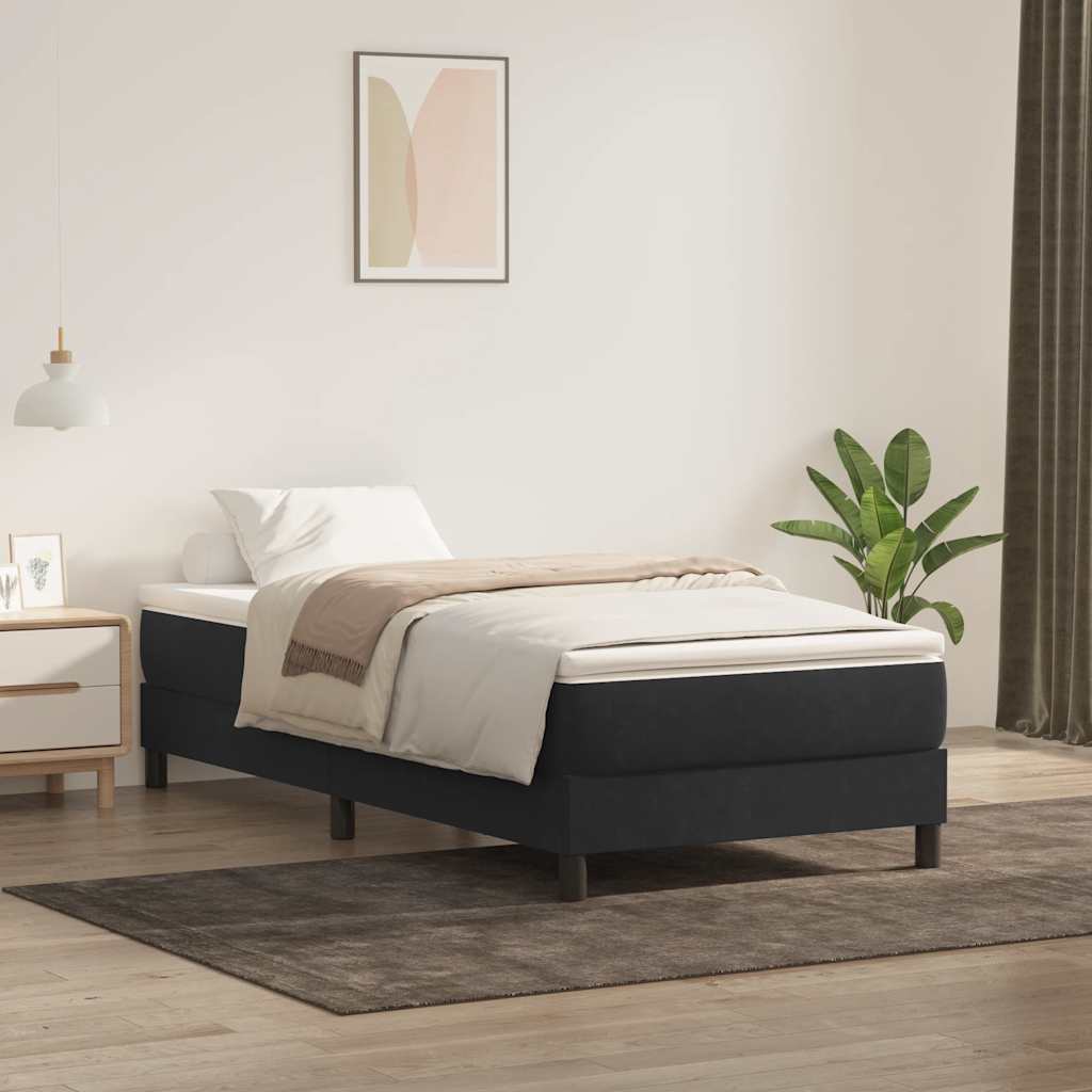 vidaXL Łóżko Box Spring bez materaca Czarne 100x210 cm Aksamit