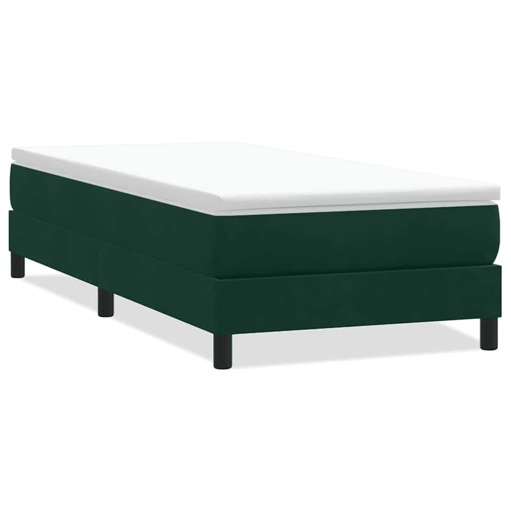 vidaXL Łóżko typu Box Spring bez materaca Ciemnozielone 100x210 cm