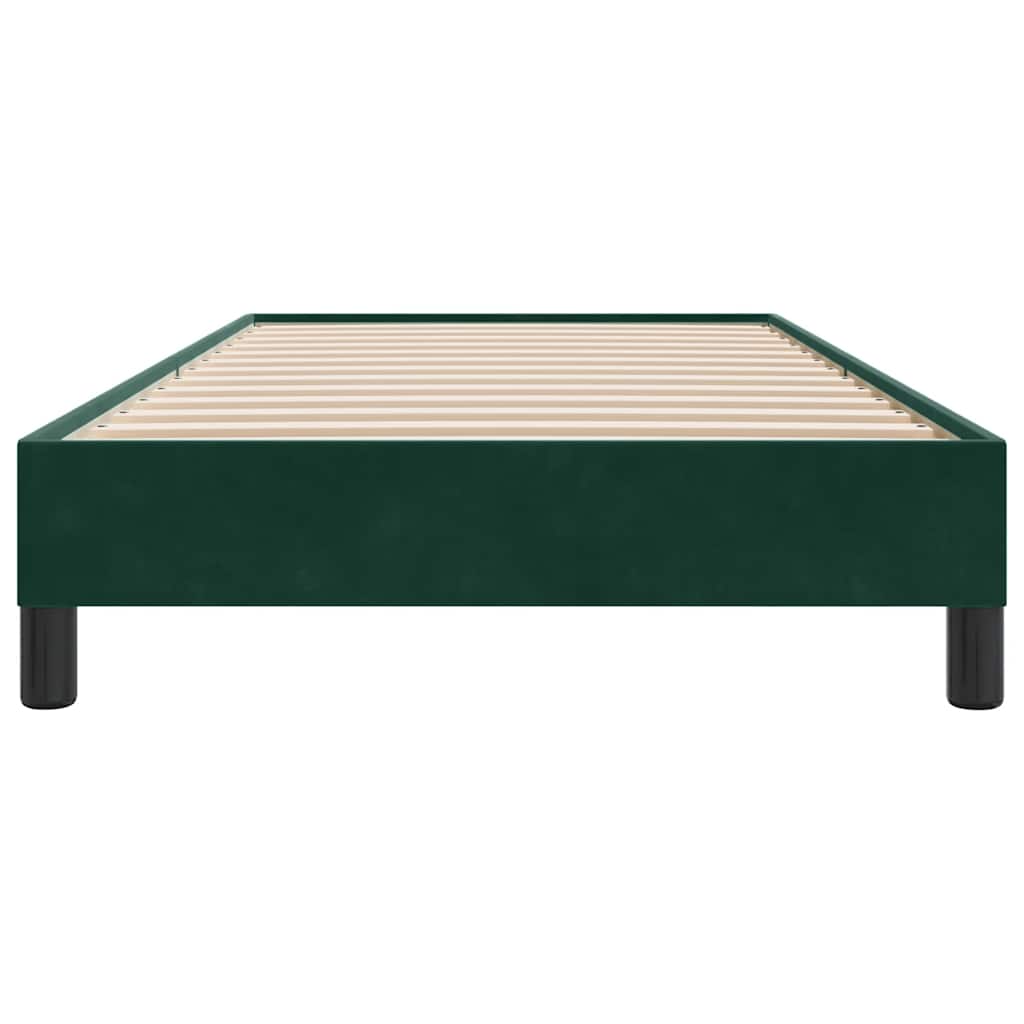 vidaXL Łóżko typu Box Spring bez materaca Ciemnozielone 100x210 cm