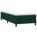 vidaXL Łóżko typu Box Spring bez materaca Ciemnozielone 100x210 cm