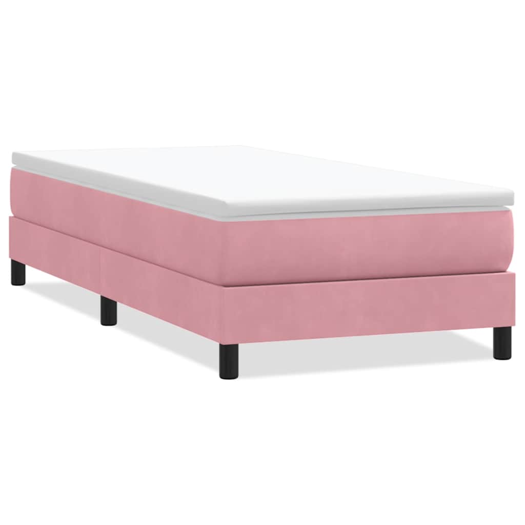vidaXL Łóżko Box Spring bez materaca Różowe 100x210 cm Aksamit