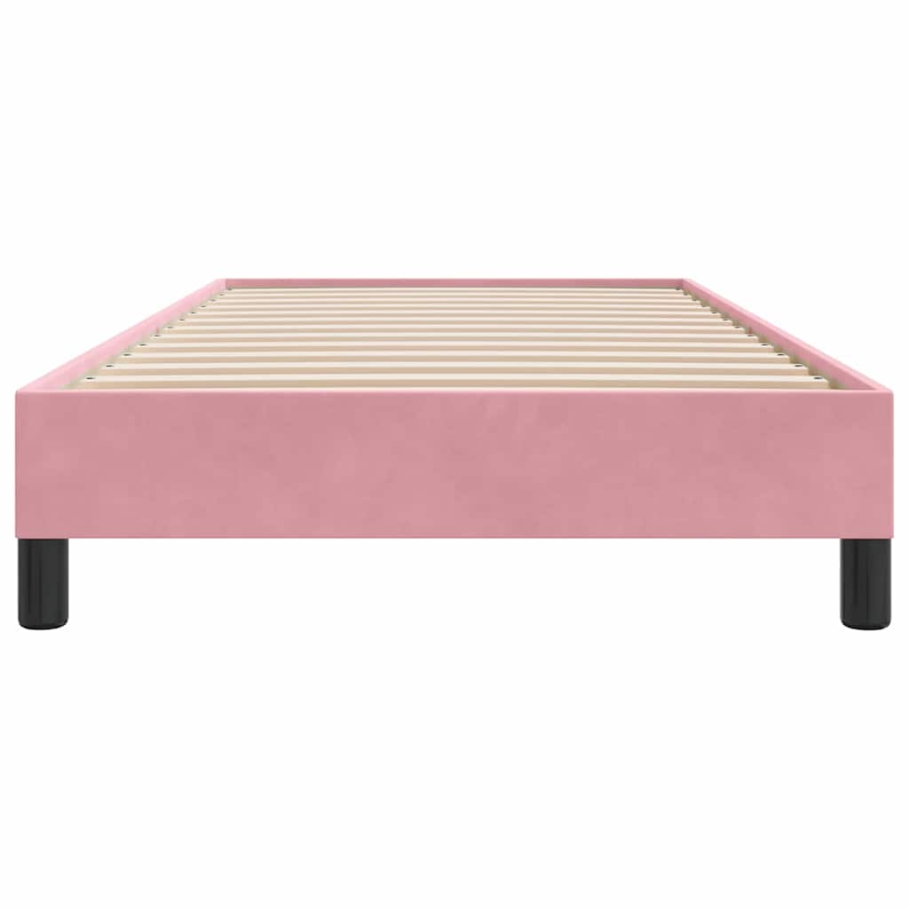 vidaXL Łóżko Box Spring bez materaca Różowe 100x210 cm Aksamit