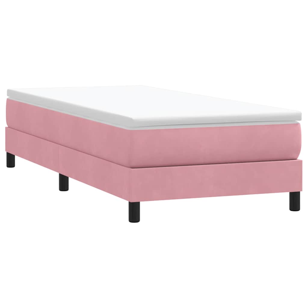 vidaXL Łóżko Box Spring bez materaca Różowe 100x210 cm Aksamit