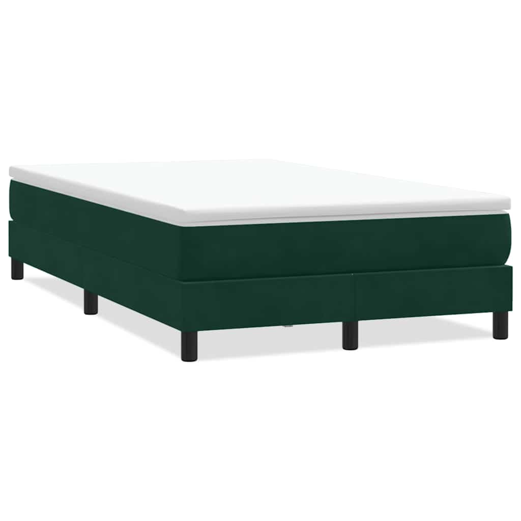 vidaXL Łóżko typu Box Spring bez materaca Ciemnozielone 120x210 cm