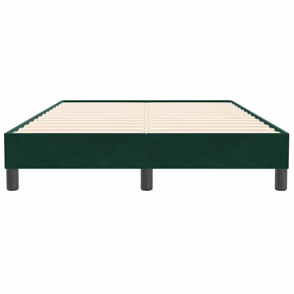 vidaXL Łóżko typu Box Spring bez materaca Ciemnozielone 120x210 cm