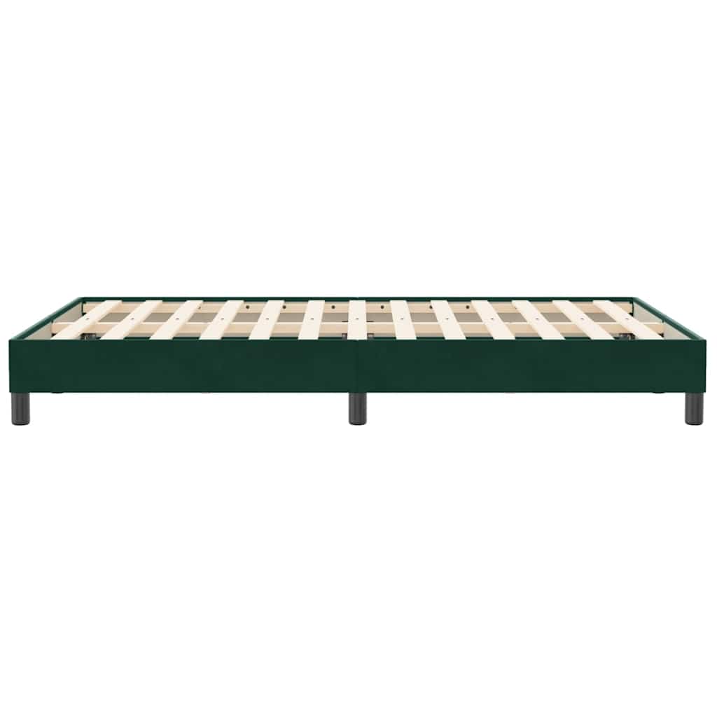 vidaXL Łóżko typu Box Spring bez materaca Ciemnozielone 120x210 cm
