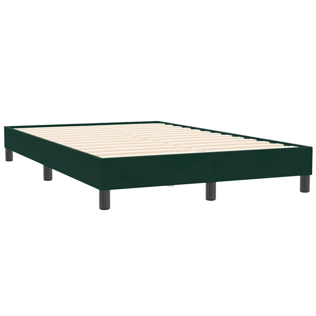 vidaXL Łóżko typu Box Spring bez materaca Ciemnozielone 120x210 cm