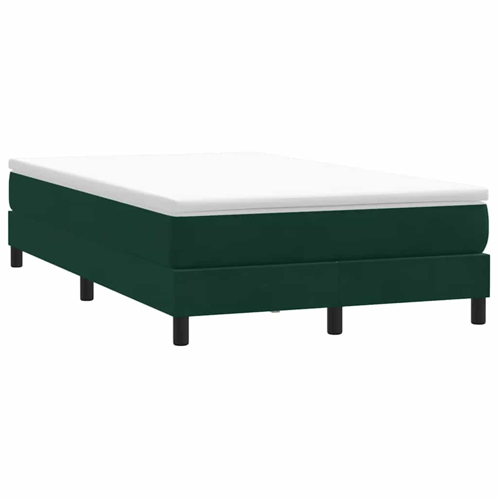 vidaXL Łóżko typu Box Spring bez materaca Ciemnozielone 120x210 cm