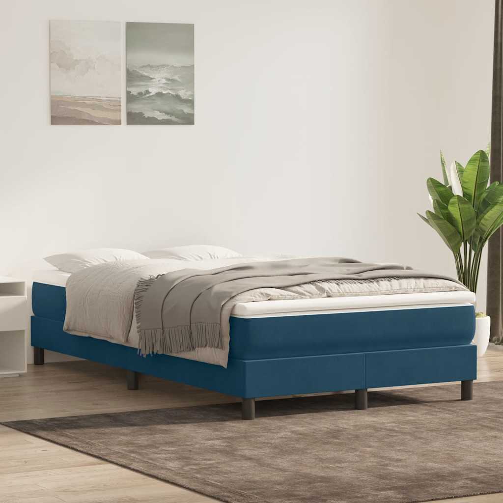 vidaXL Łóżko typu Box Spring bez materaca Ciemnoniebieskie 120x210 cm