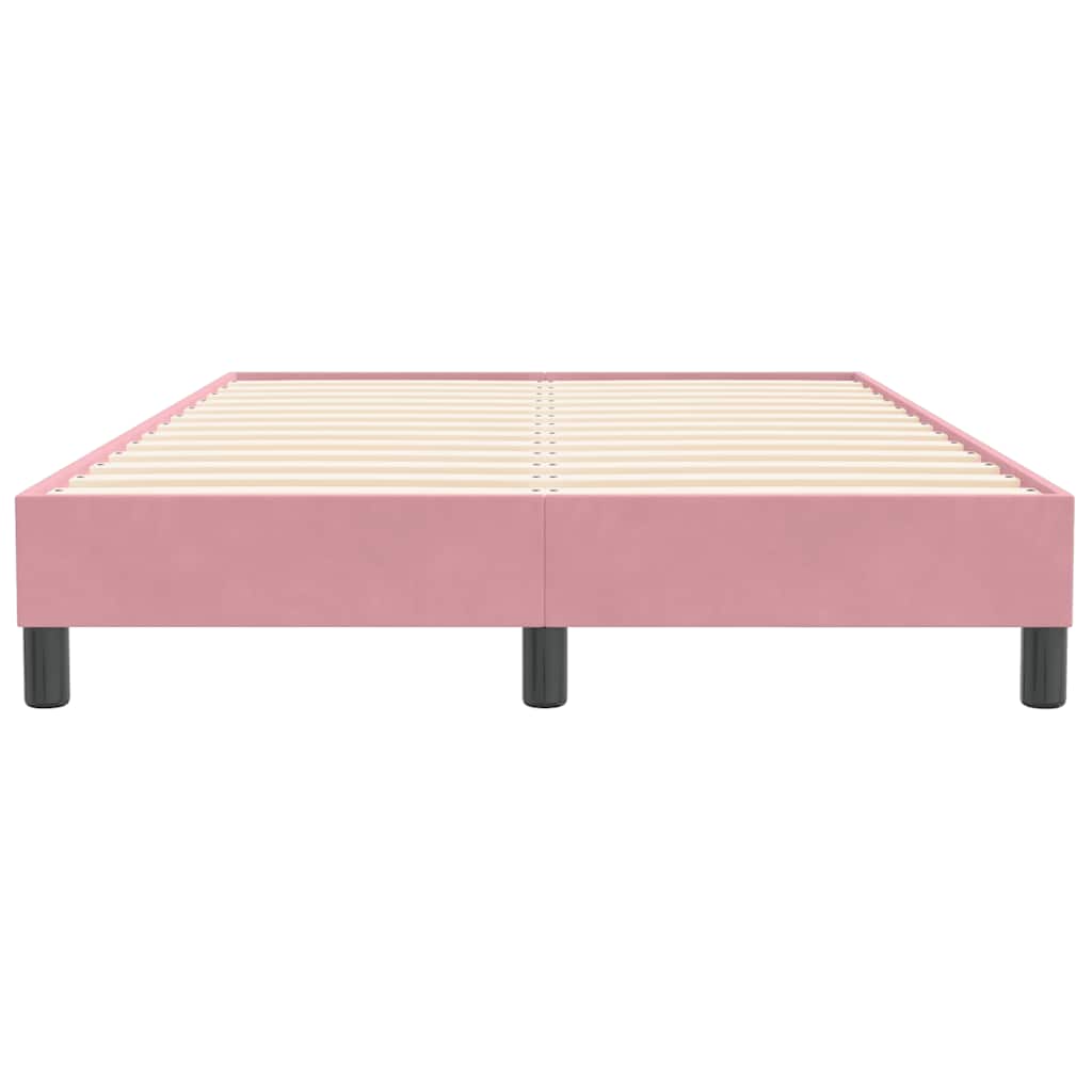 vidaXL Łóżko Box Spring bez materaca Różowe 120x210 cm Aksamit