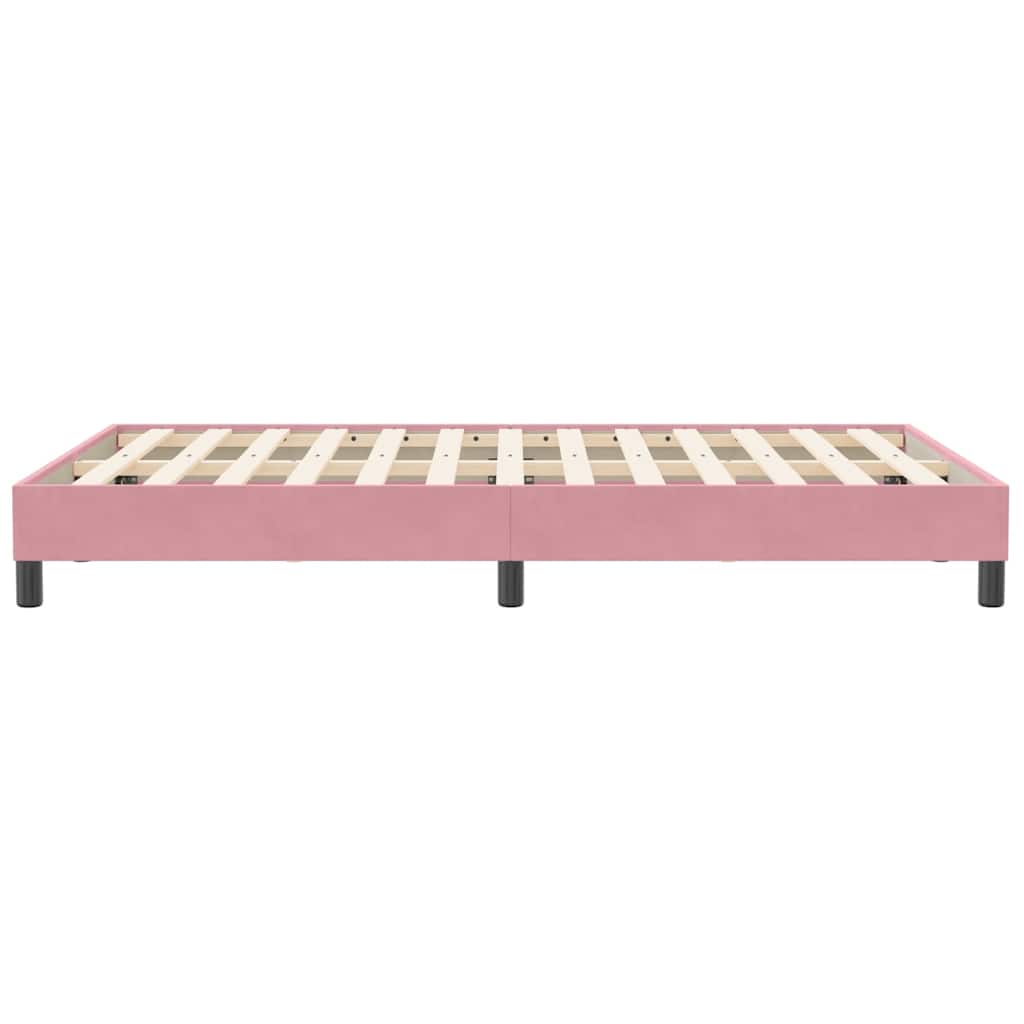 vidaXL Łóżko Box Spring bez materaca Różowe 120x210 cm Aksamit