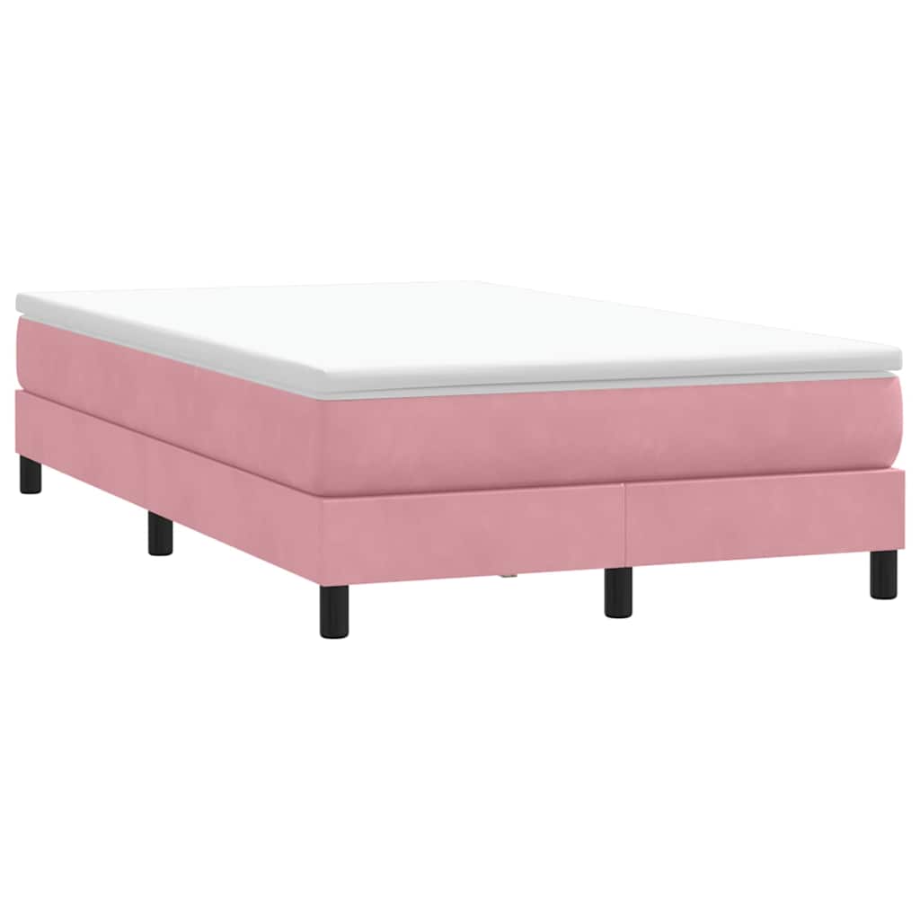 vidaXL Łóżko Box Spring bez materaca Różowe 120x210 cm Aksamit