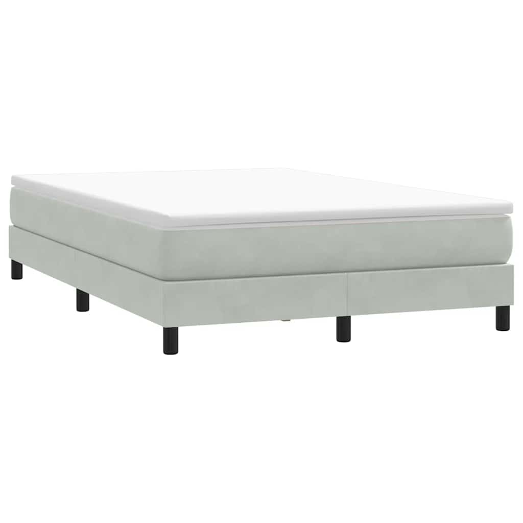 vidaXL Łóżko Box Spring bez materaca Jasnoszary 140x210 cm Aksamit