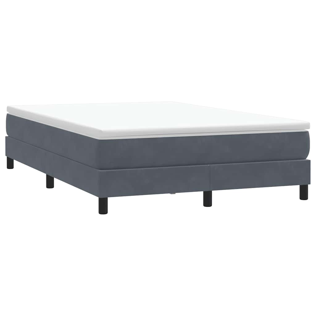 vidaXL Łóżko typu Box Spring bez materaca Ciemnoszary 140x210 cm