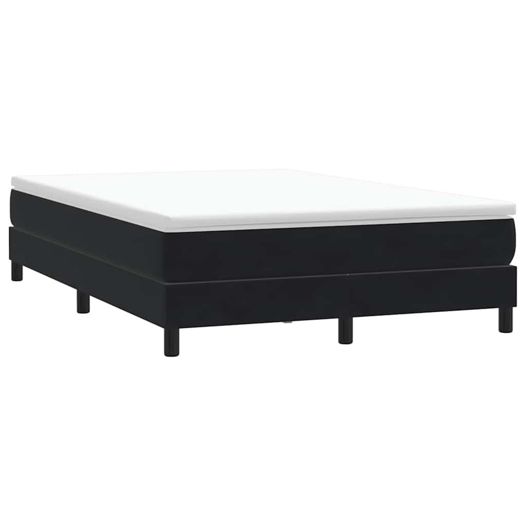vidaXL Łóżko Box Spring bez materaca Czarne 140x210 cm Aksamit