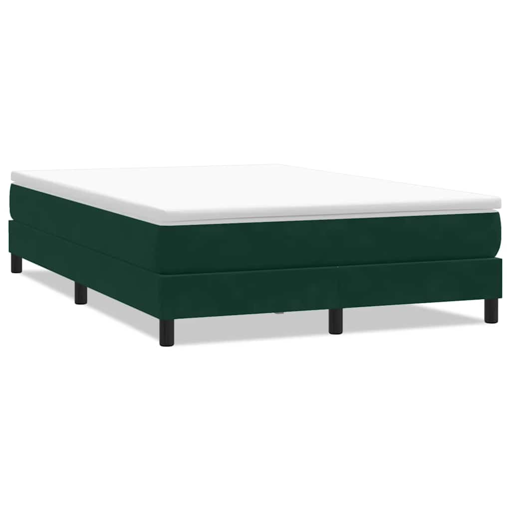 vidaXL Łóżko typu Box Spring bez materaca Ciemnozielone 140x210 cm