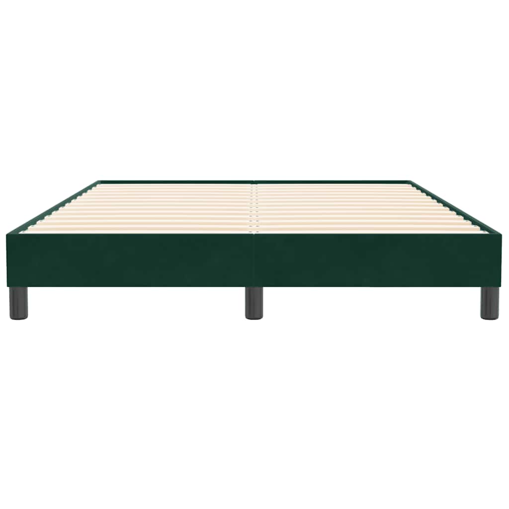 vidaXL Łóżko typu Box Spring bez materaca Ciemnozielone 140x210 cm
