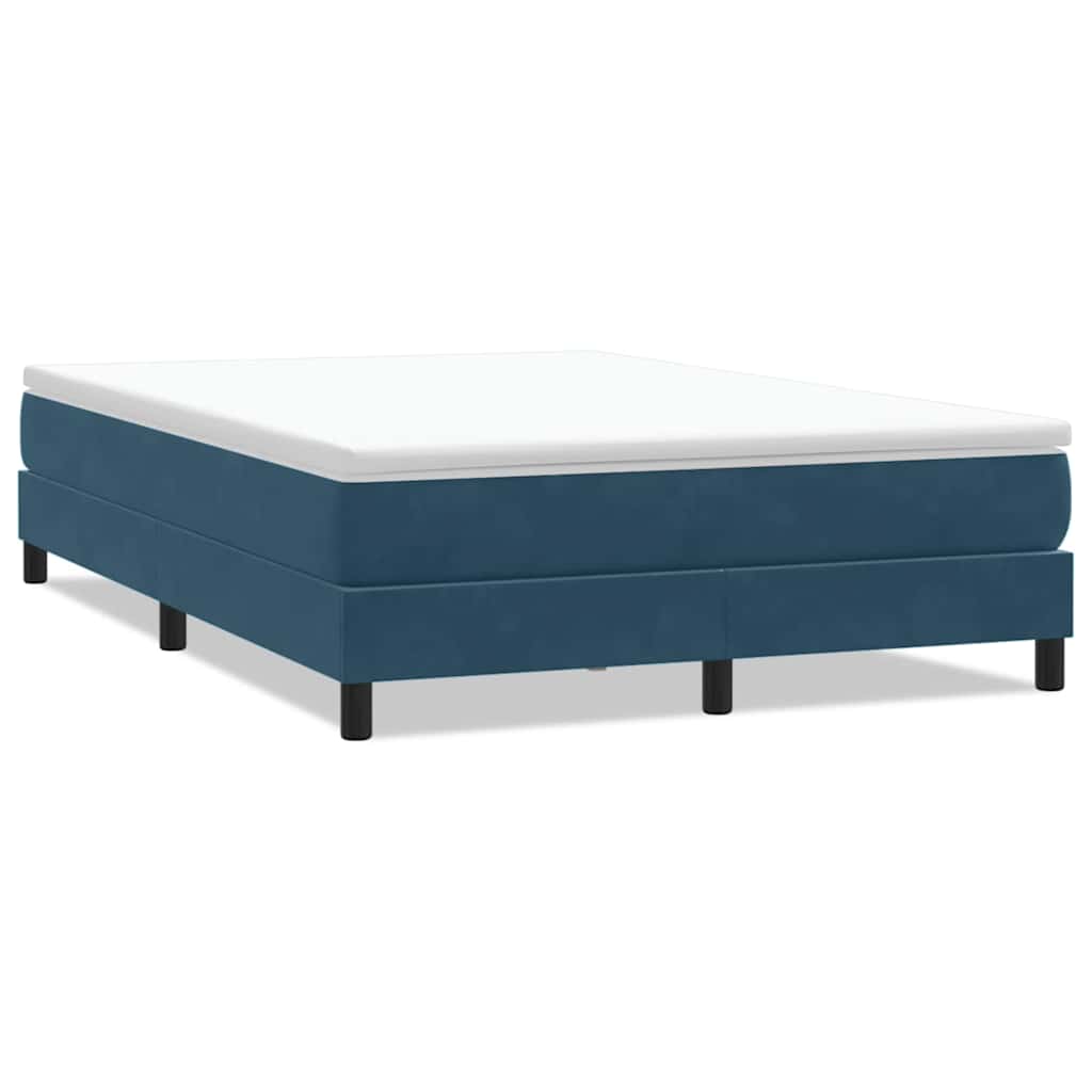 vidaXL Łóżko typu Box Spring bez materaca Ciemnoniebieskie 140x210 cm