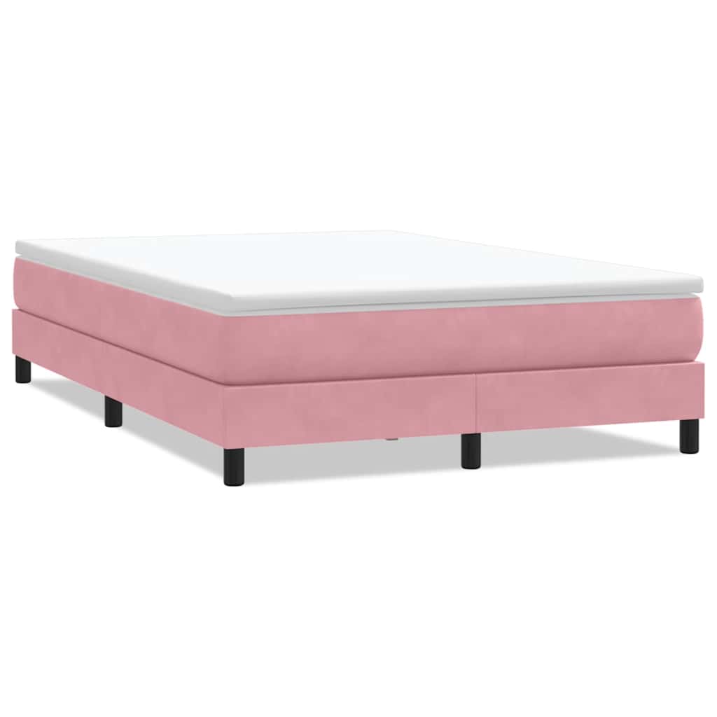 vidaXL Łóżko Box Spring bez materaca Różowe 140x210 cm Aksamit