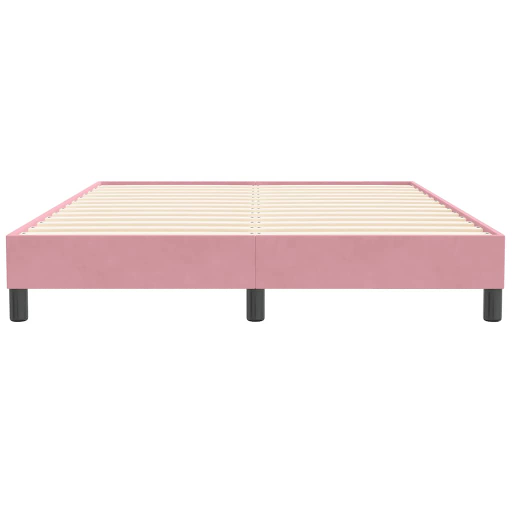 vidaXL Łóżko Box Spring bez materaca Różowe 140x210 cm Aksamit