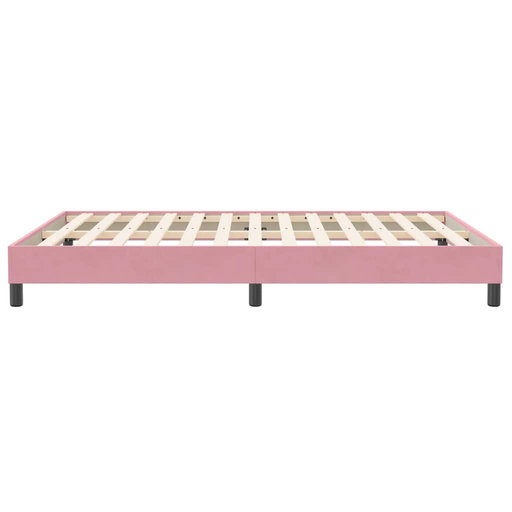 vidaXL Łóżko Box Spring bez materaca Różowe 140x210 cm Aksamit