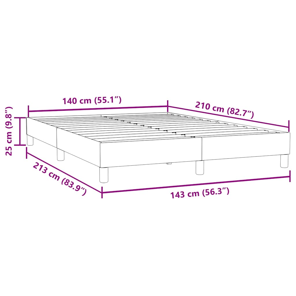 vidaXL Łóżko Box Spring bez materaca Różowe 140x210 cm Aksamit