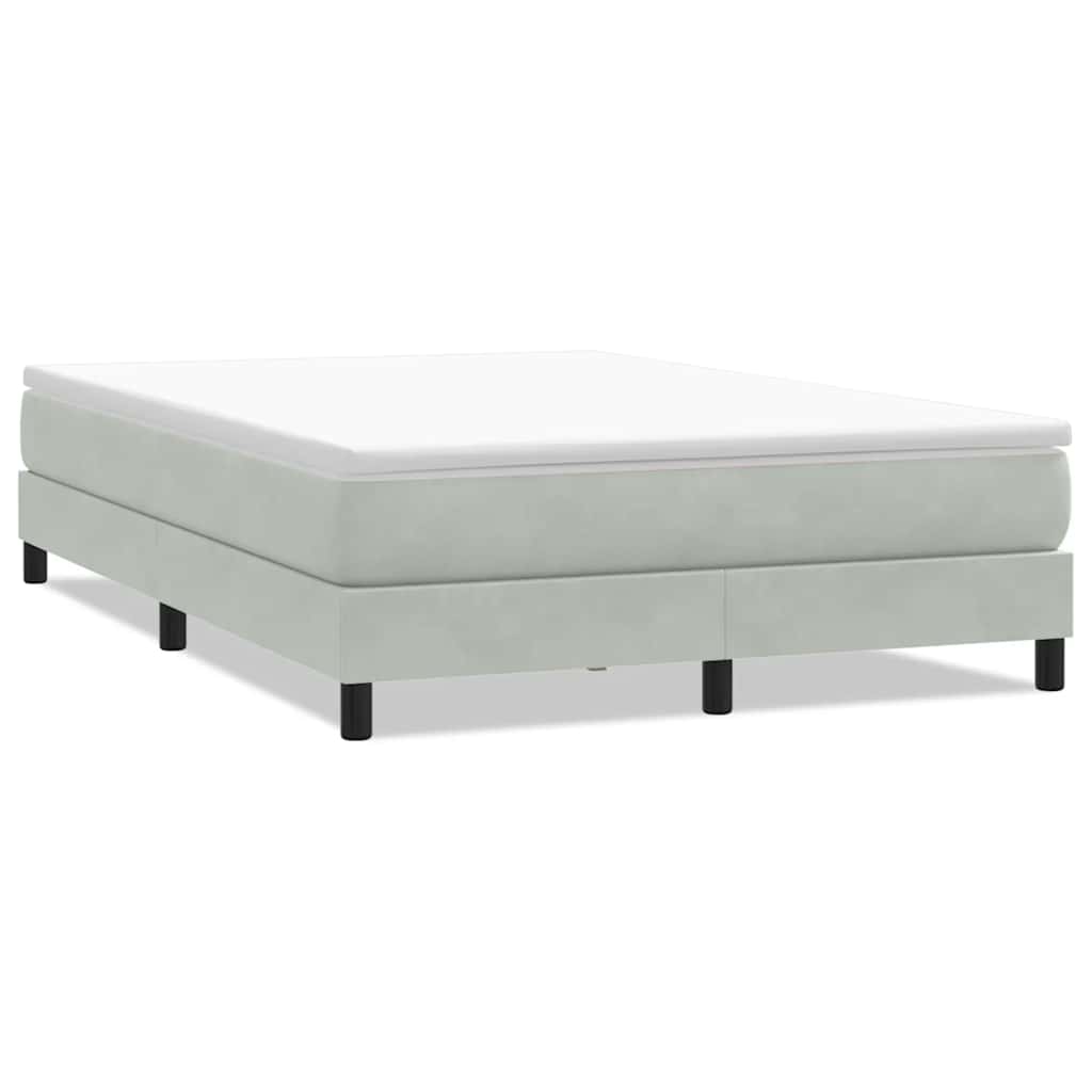 vidaXL Łóżko Box Spring bez materaca Jasnoszary 160x210 cm Aksamit