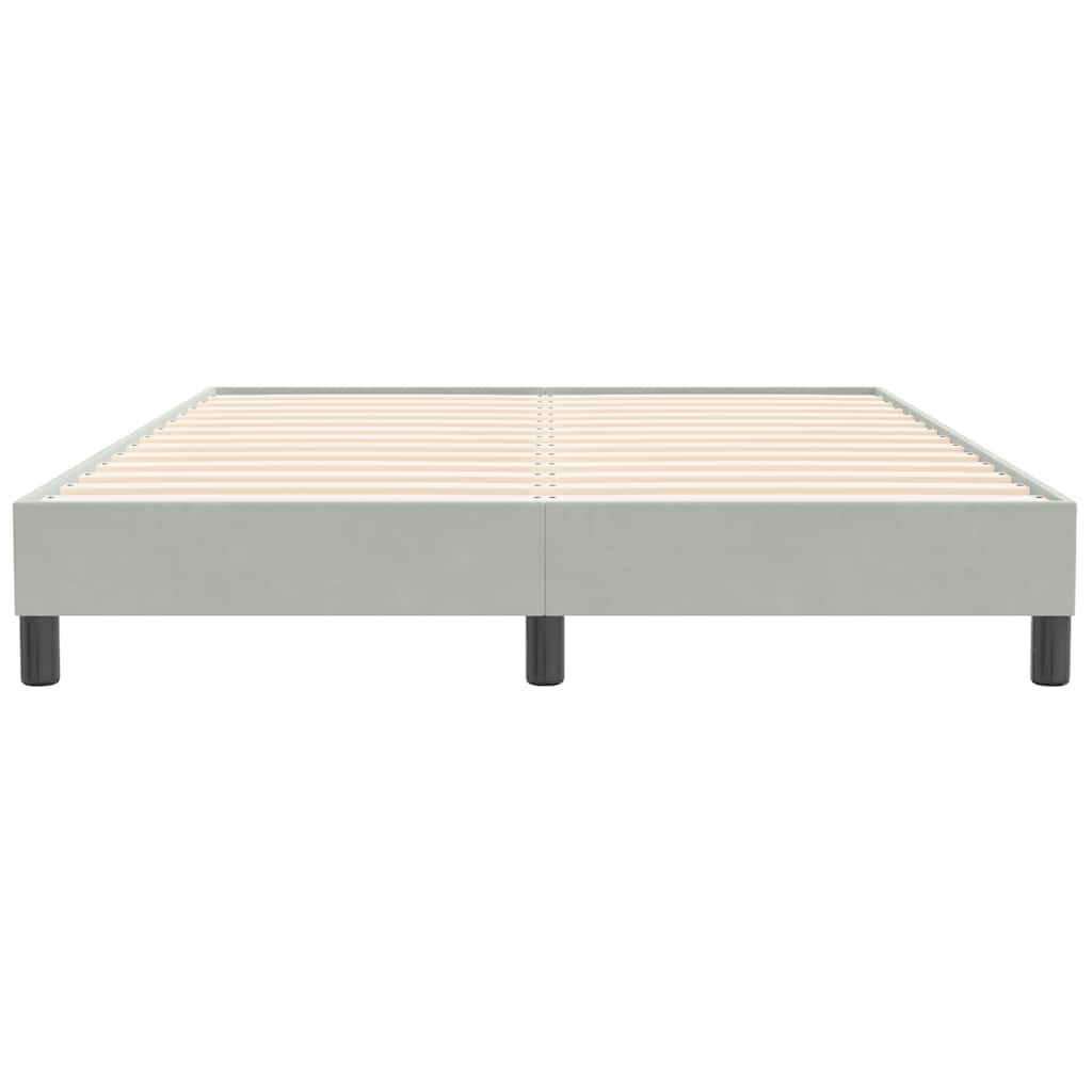 vidaXL Łóżko Box Spring bez materaca Jasnoszary 160x210 cm Aksamit