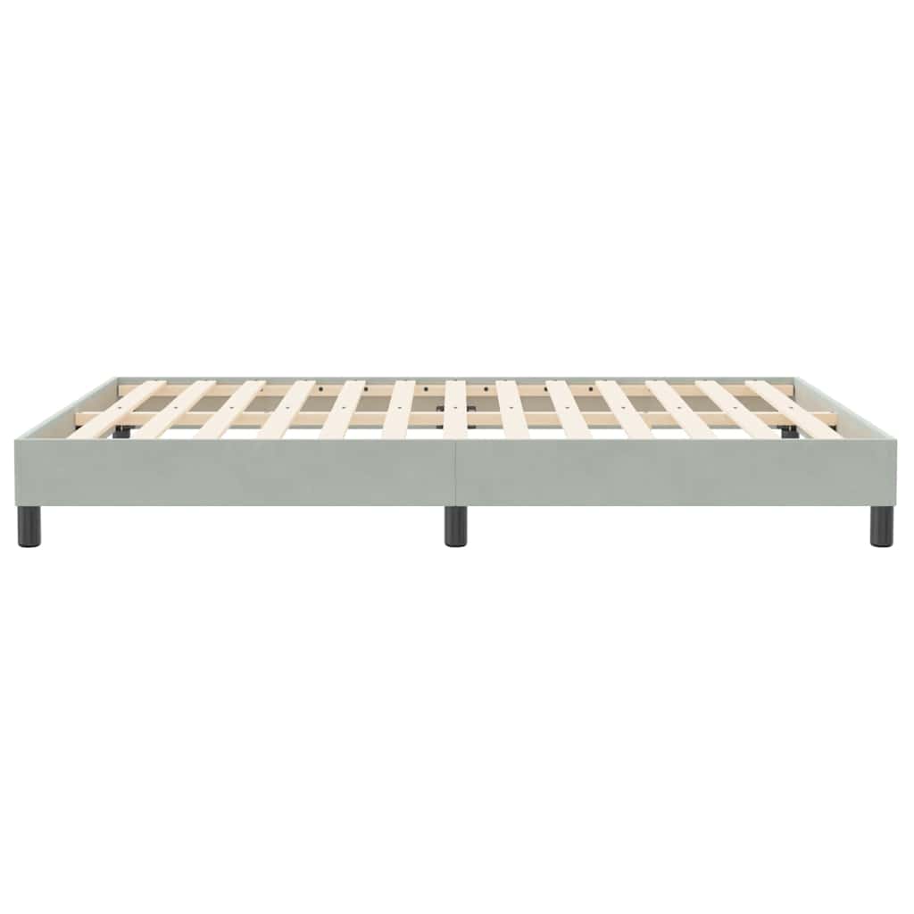 vidaXL Łóżko Box Spring bez materaca Jasnoszary 160x210 cm Aksamit