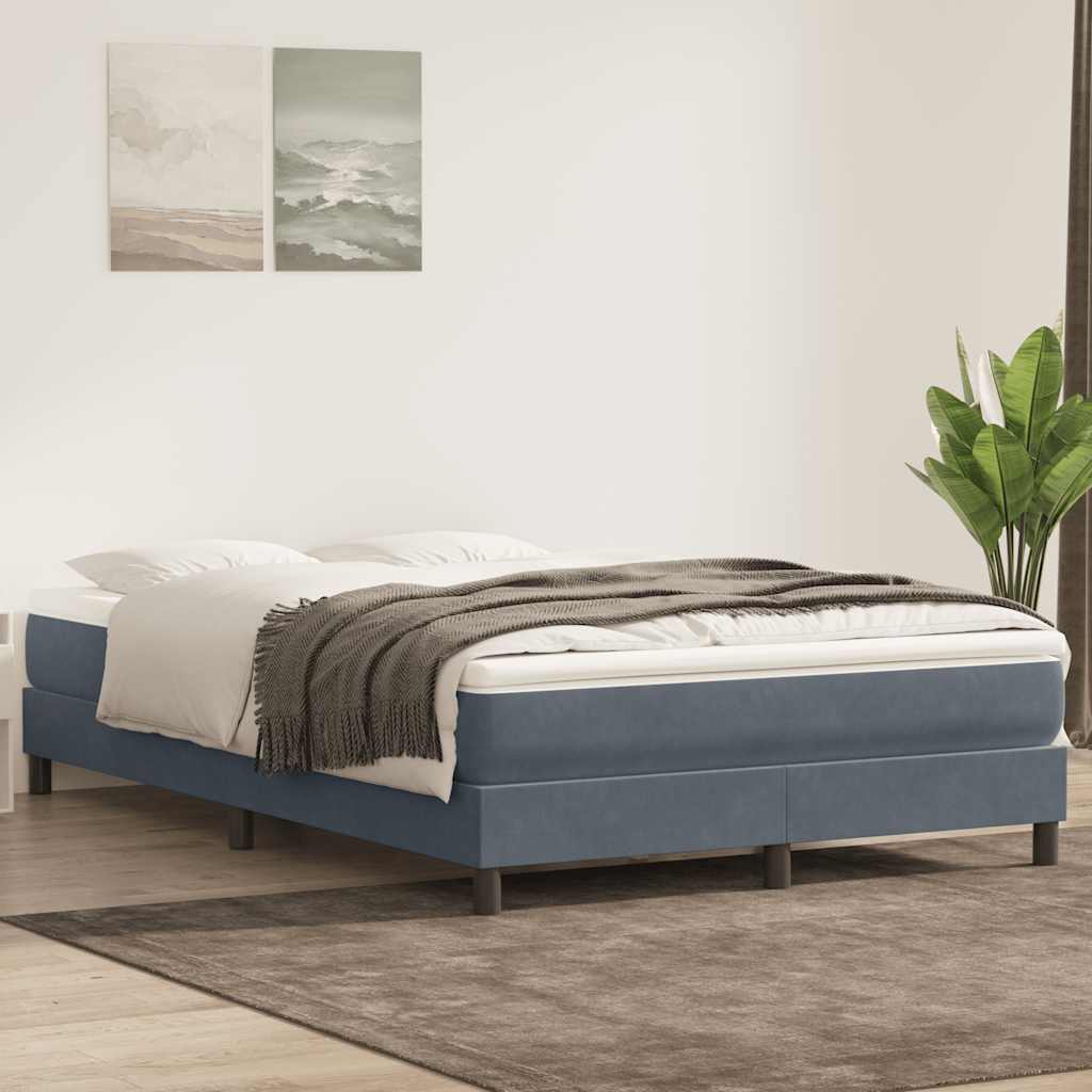 vidaXL Łóżko typu Box Spring bez materaca Ciemnoszary 160x210 cm