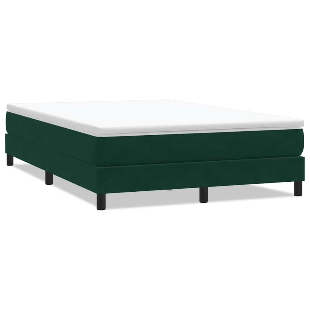 vidaXL Łóżko typu Box Spring bez materaca Ciemnozielone 160x210 cm