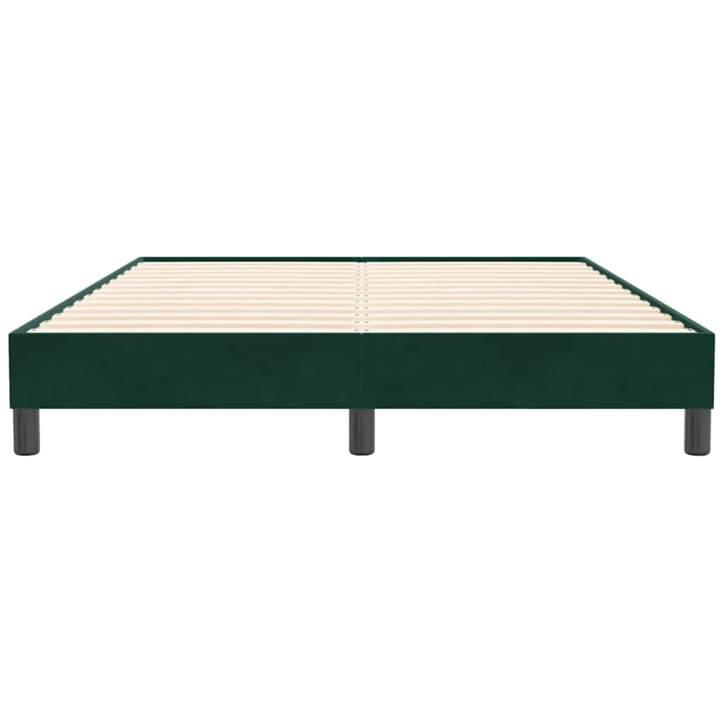 vidaXL Łóżko typu Box Spring bez materaca Ciemnozielone 160x210 cm