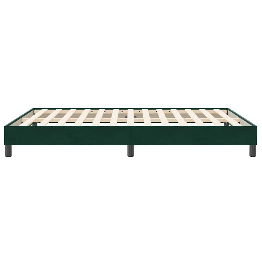 vidaXL Łóżko typu Box Spring bez materaca Ciemnozielone 160x210 cm