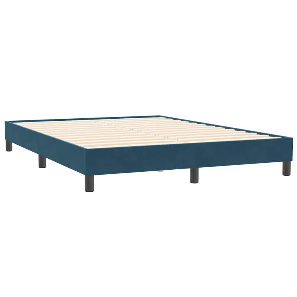 vidaXL Łóżko typu Box Spring bez materaca Ciemnoniebieskie 160x210 cm