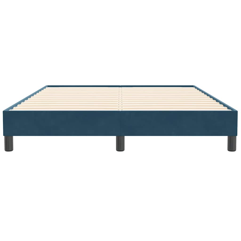 vidaXL Łóżko typu Box Spring bez materaca Ciemnoniebieskie 160x210 cm