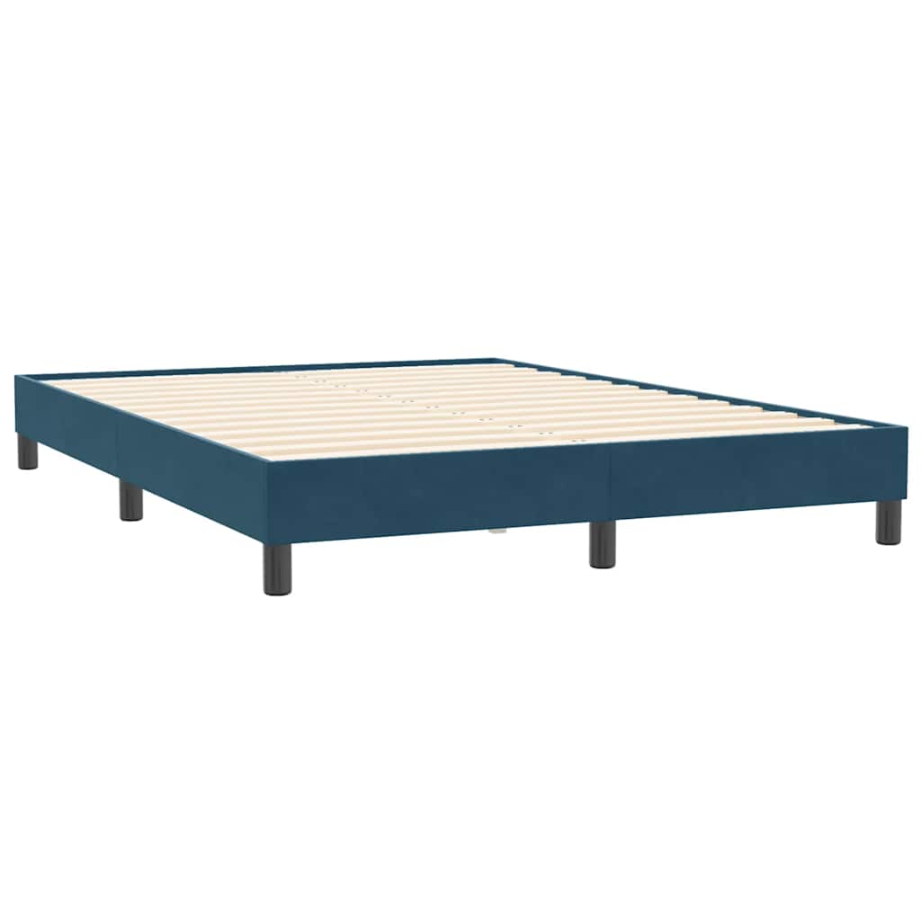 vidaXL Łóżko typu Box Spring bez materaca Ciemnoniebieskie 160x210 cm