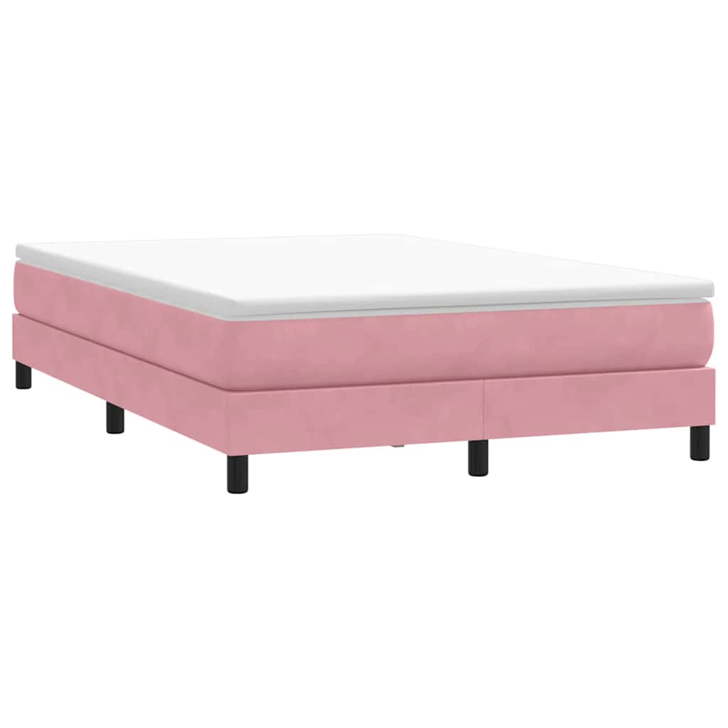 vidaXL Łóżko typu Box Spring bez materaca Różowe 160x210 cm Aksamit