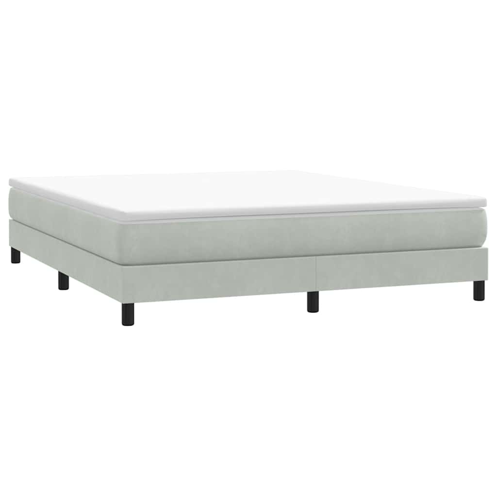 vidaXL Łóżko typu Box Spring bez materaca Jasnoszary 180x210cm Aksamit
