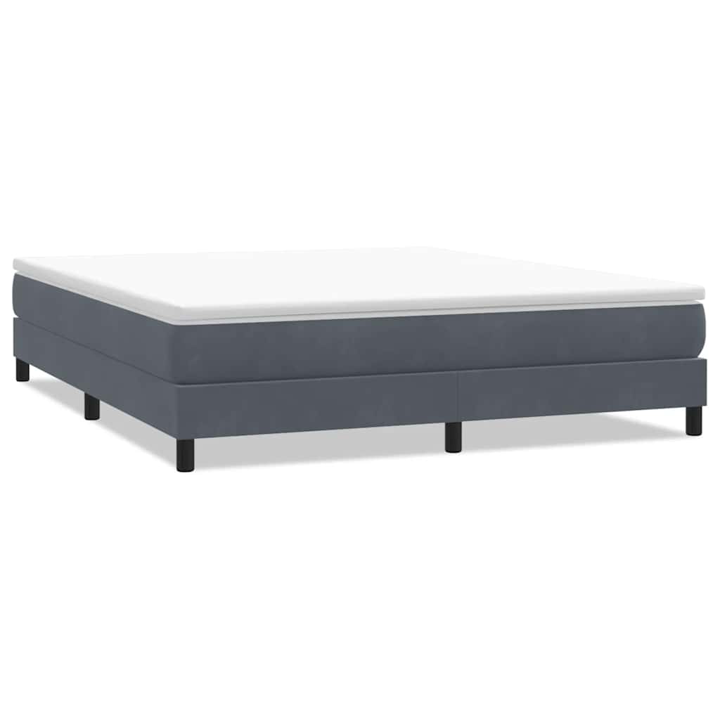 vidaXL Łóżko Box Spring bez materaca Ciemnoszary 180x210 cm Aksamit