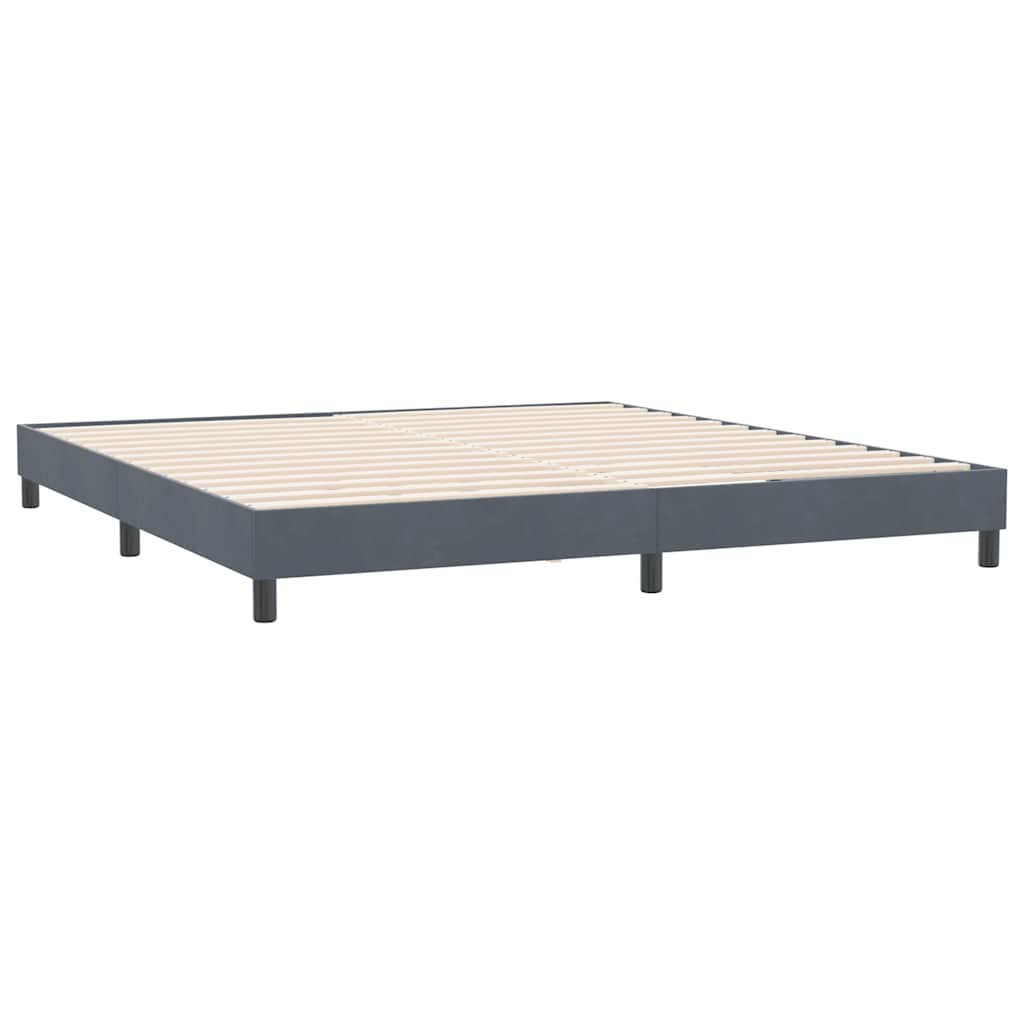 vidaXL Łóżko Box Spring bez materaca Ciemnoszary 180x210 cm Aksamit