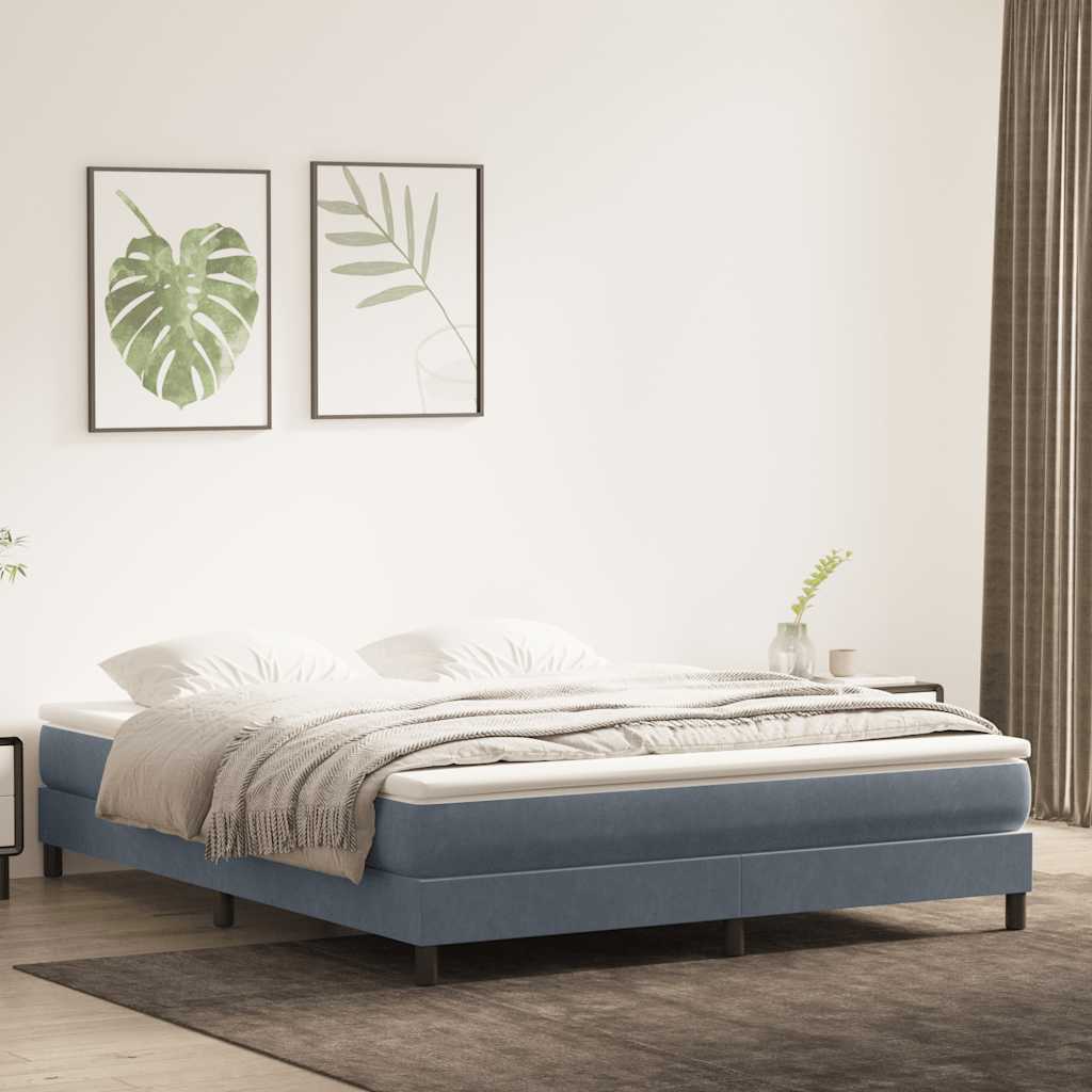 vidaXL Łóżko Box Spring bez materaca Ciemnoszary 180x210 cm Aksamit