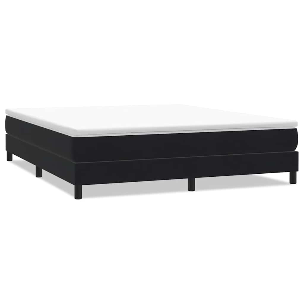 vidaXL Łóżko Box Spring bez materaca Czarne 180x210 cm Aksamit
