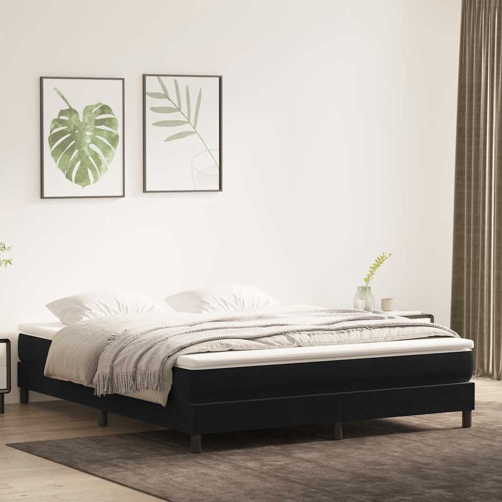 vidaXL Łóżko Box Spring bez materaca Czarne 180x210 cm Aksamit