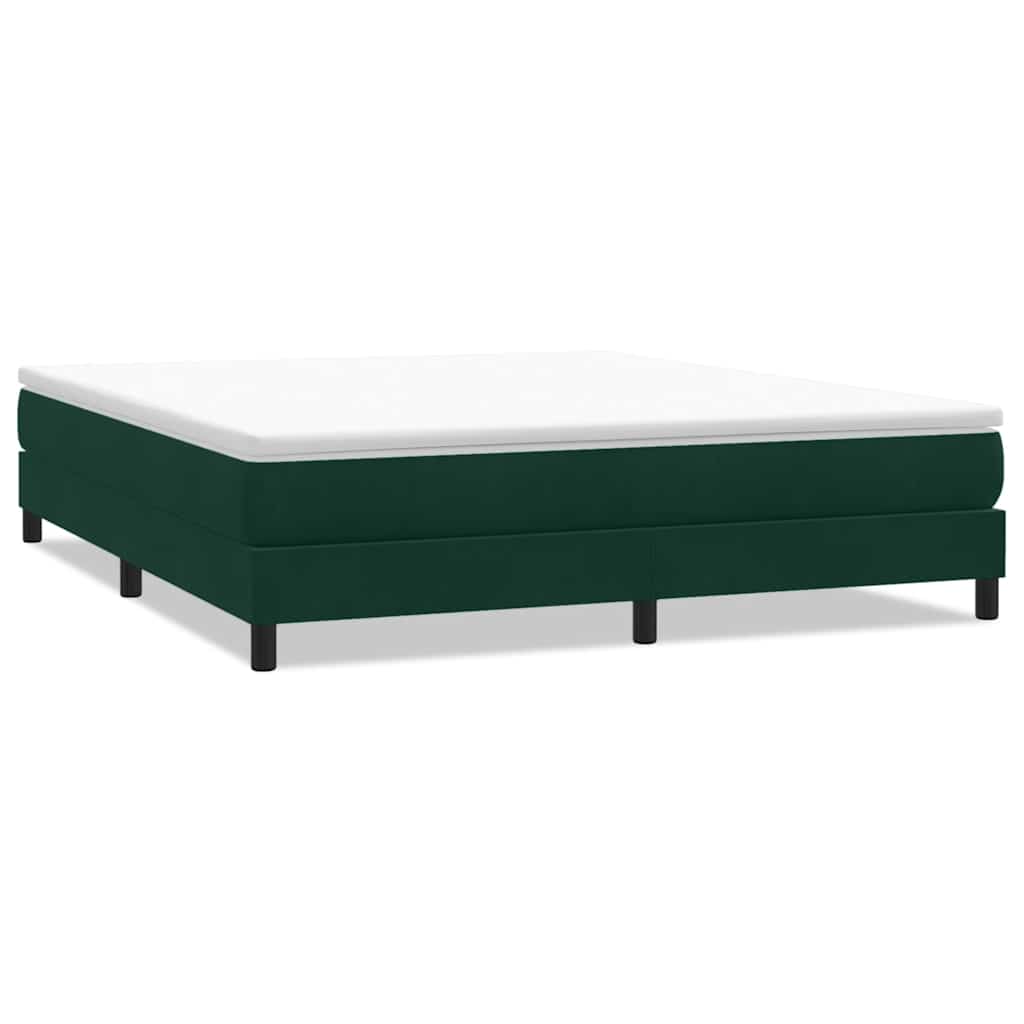 vidaXL Łóżko typu Box Spring bez materaca Ciemnozielone 180x210 cm