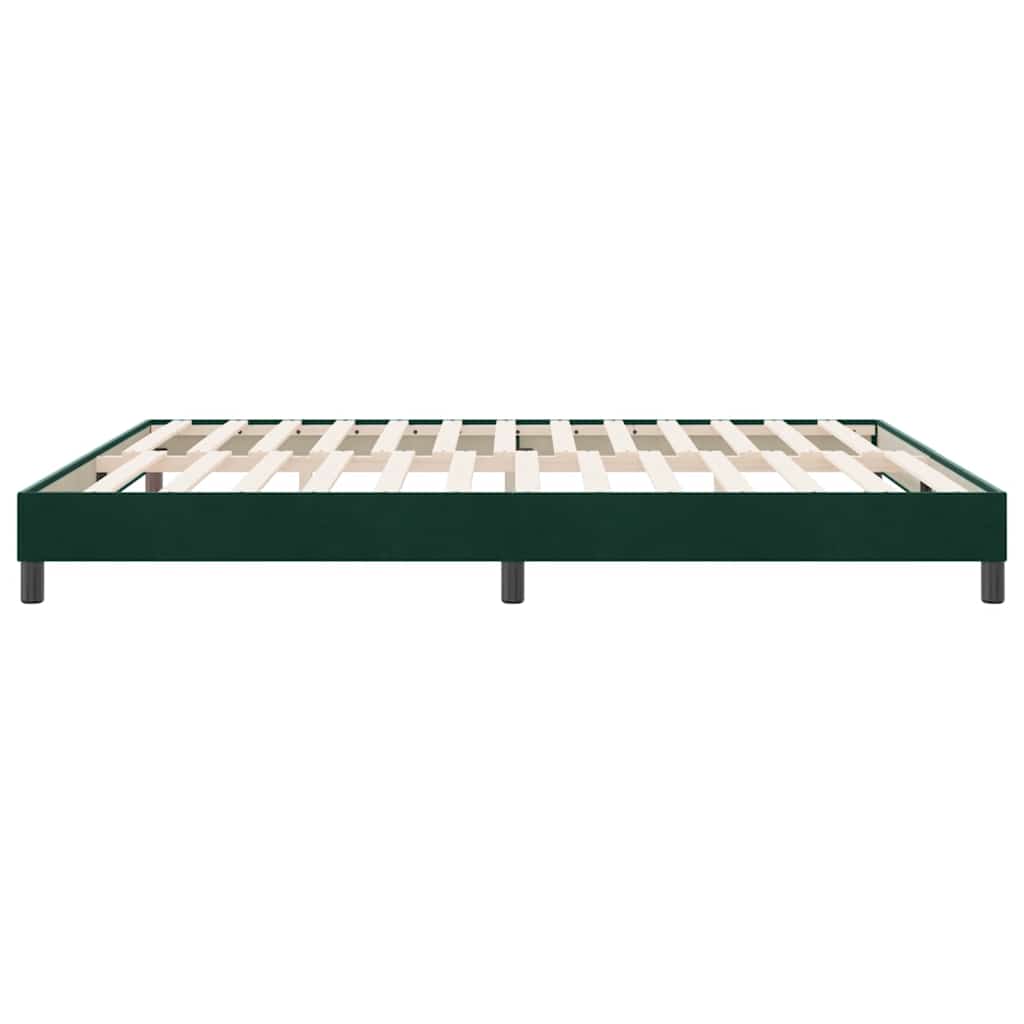 vidaXL Łóżko typu Box Spring bez materaca Ciemnozielone 180x210 cm